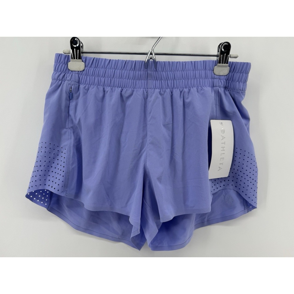 NWT Athleta  Hustle 3" Periwinkle Purple Lined Running Shorts Sz S Gym